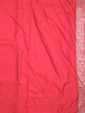 Satin silk fancy saree pink color allover stripes & zari border with rich pallu and attached blouse