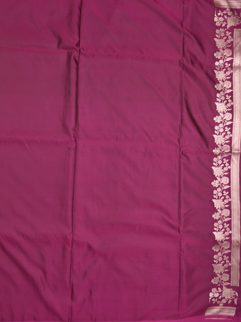 Satin silk fancy saree wine color allover motifs & zari border with rich pallu and attached blouse