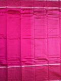 Mangalagiri fancy saree magenta color allover plain & zari kaddi border with checks pallu and self blouse