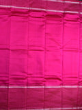 Mangalagiri fancy saree magenta color allover plain & zari kaddi border with checks pallu and self blouse