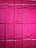 Mangalagiri fancy saree magenta color allover plain & zari kaddi border with checks pallu and self blouse