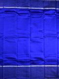 Mangalagiri fancy saree royal blue color allover plain & zari kaddi border with checks pallu and self blouse