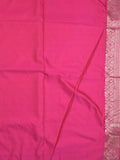 Satin silk fancy saree pink color allover motifs & zari border with rich pallu and attached blouse