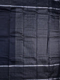 Mangalagiri fancy saree black color allover plain & zari kaddi border with checks pallu and self blouse