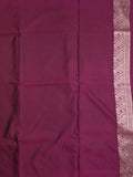 Satin silk fancy saree wine color allover motifs & zari border with rich pallu and attached blouse