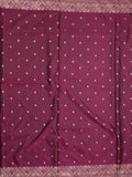 Satin silk fancy saree wine color allover motifs & zari border with rich pallu and attached blouse