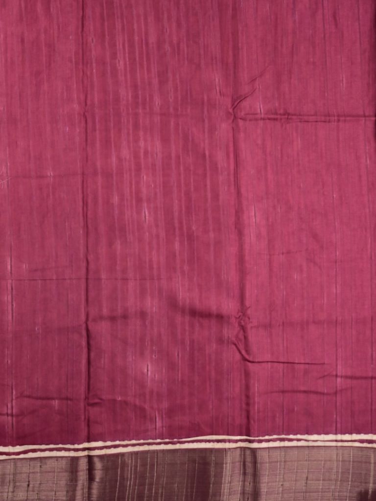 Tussar fancy saree maroon color allover digital prints & small kaddi border with printed pallu and plain blouse