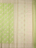 Kota fancy saree light green color allover zari weaves & zari border with rich pallu and brocade blouse