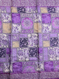 Tussar fancy saree light purple color allover prints & printed border with short pallu and attached plain blouse