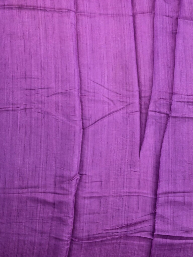 Tussar fancy saree light purple color allover prints & printed border with short pallu and attached plain blouse