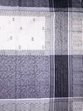 Mangalagiri cotton sarees grey color allover prints with printed border with short pallu and printed blouse