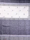 Mangalagiri cotton sarees grey color allover prints with printed border with short pallu and printed blouse