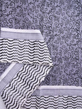 Mangalagiri cotton sarees grey color allover prints with printed border with short pallu and printed blouse