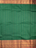 Kanchi cotton saree bottle green color allover zari weaves & kanchi border with rich pallu and plain blouse