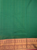 Kanchi cotton saree bottle green color allover zari weaves & kanchi border with rich pallu and plain blouse