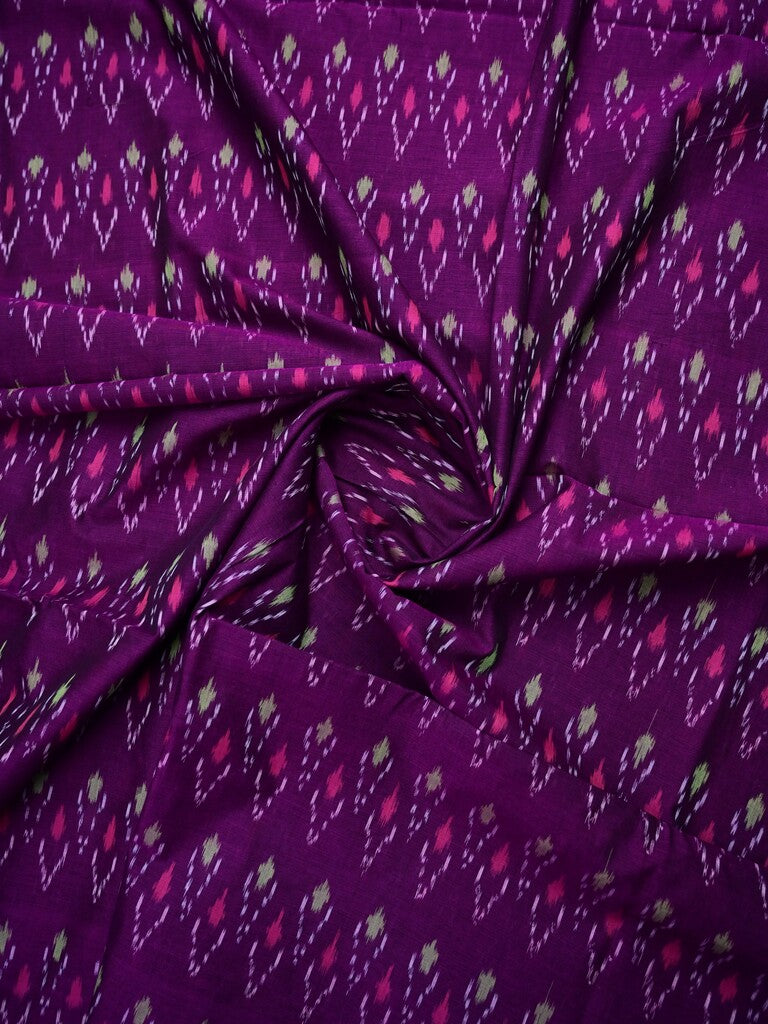 Ikkath cotton saree purple color allover weaves and small kaddi border with contrast pallu