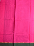 Kanchi cotton saree pink color allover motifs & small border with rich pallu and attached plain blouse