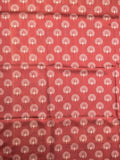 Tussar fancy saree red color allover plain & contrast printed border with running pallu and printed blouse