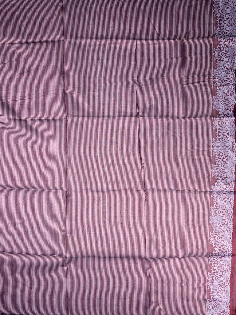 Chanderi fancy saree magenta color allover weaves & zari border with rich pallu and contrast plain blouse