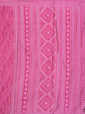 Soft tussar fancy saree rose pink color allover prints & kaddi border with printed pallu and printed blouse