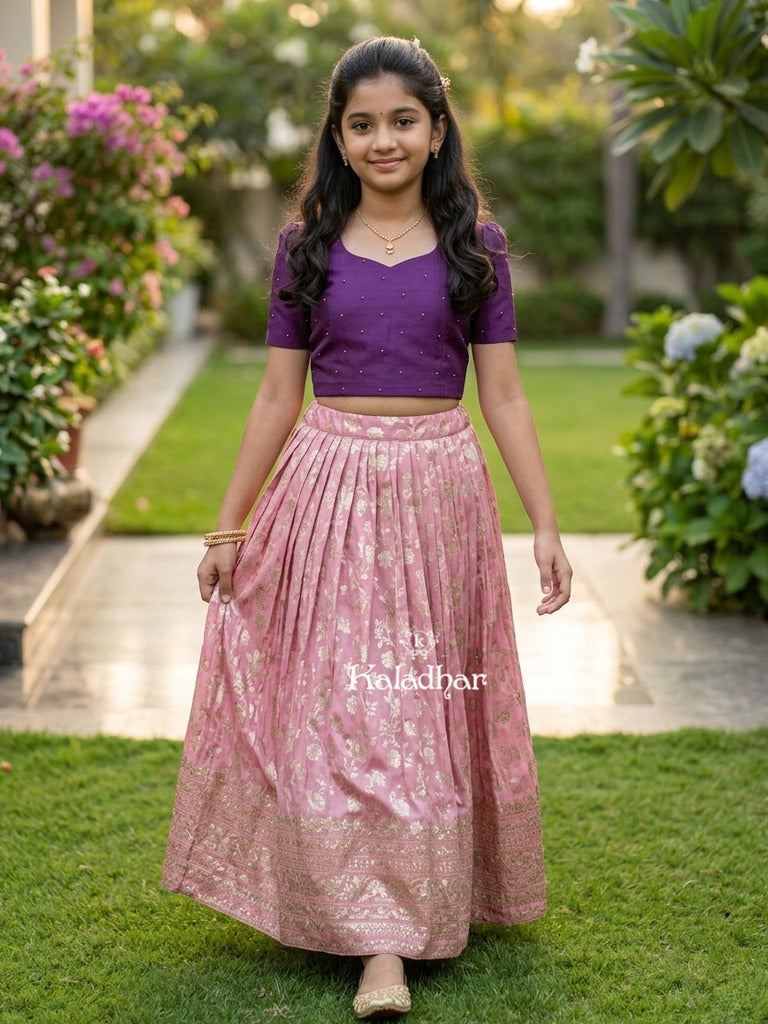 Designer dola tissue Lehenga Set for Girls 11-12 years