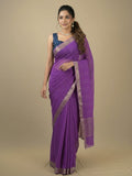 Rocket saree Crush organza saree in purple color
