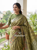 Munga fancy sarees for women | parrot green | zari border | party wear