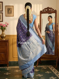 Banaras patola fancy saree for women | royal blue | zari border | party wear