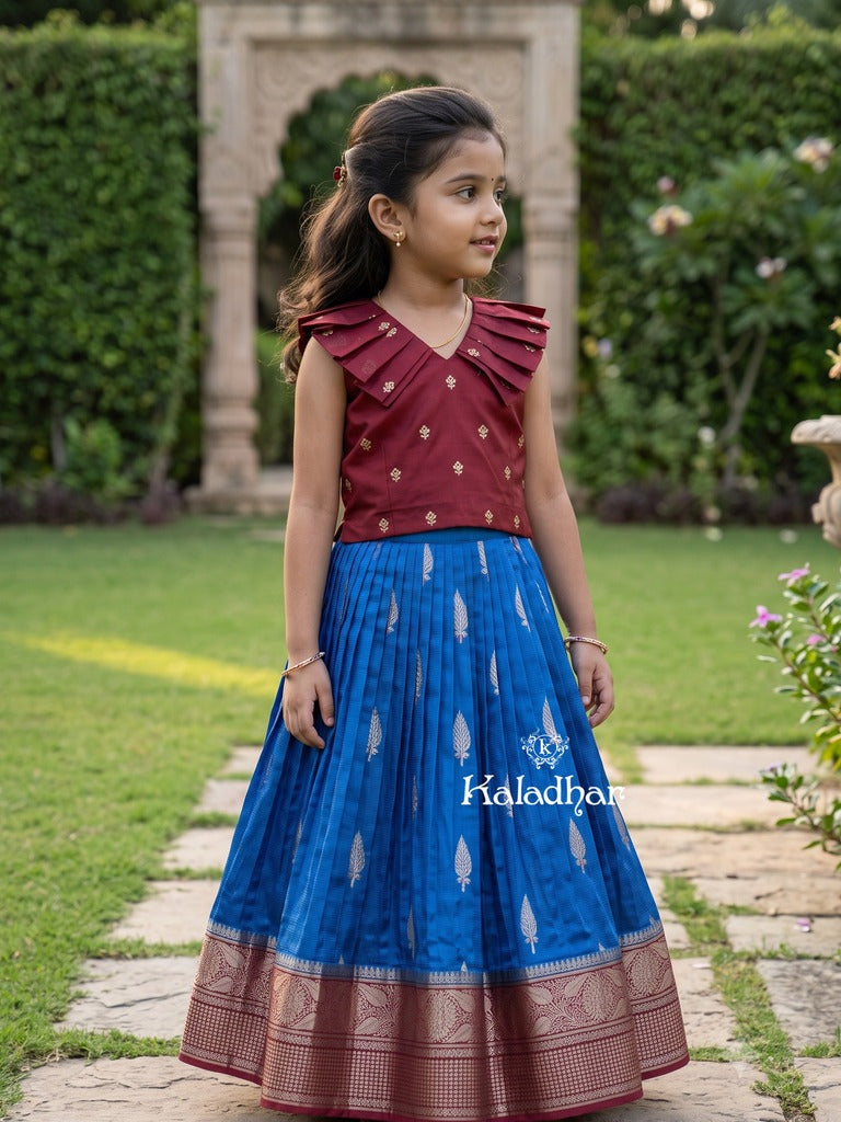 kanchi pattu lehenga set for kids | designer collection | party wear | 5 - 6 years