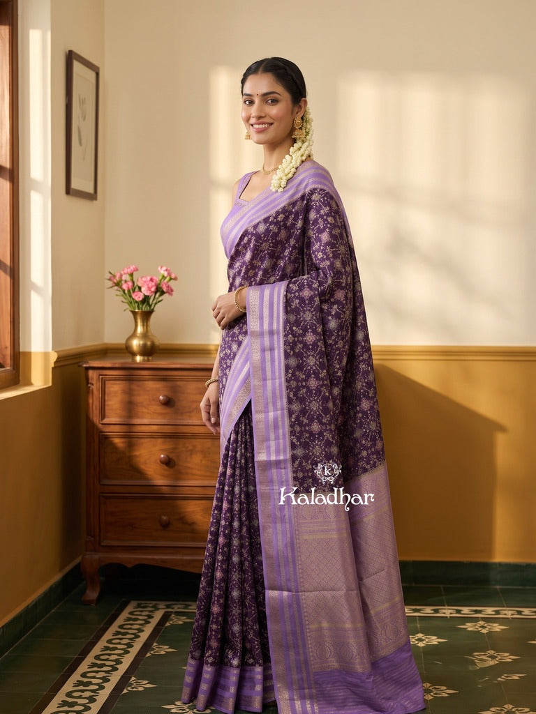 Banaras patola fancy saree for women | royal blue | zari border | party wear