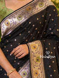Banaras Silk Saree for Women | dark pink | Party Wear | Paithani Border