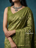 Munga fancy sarees for women | parrot green | zari border | party wear