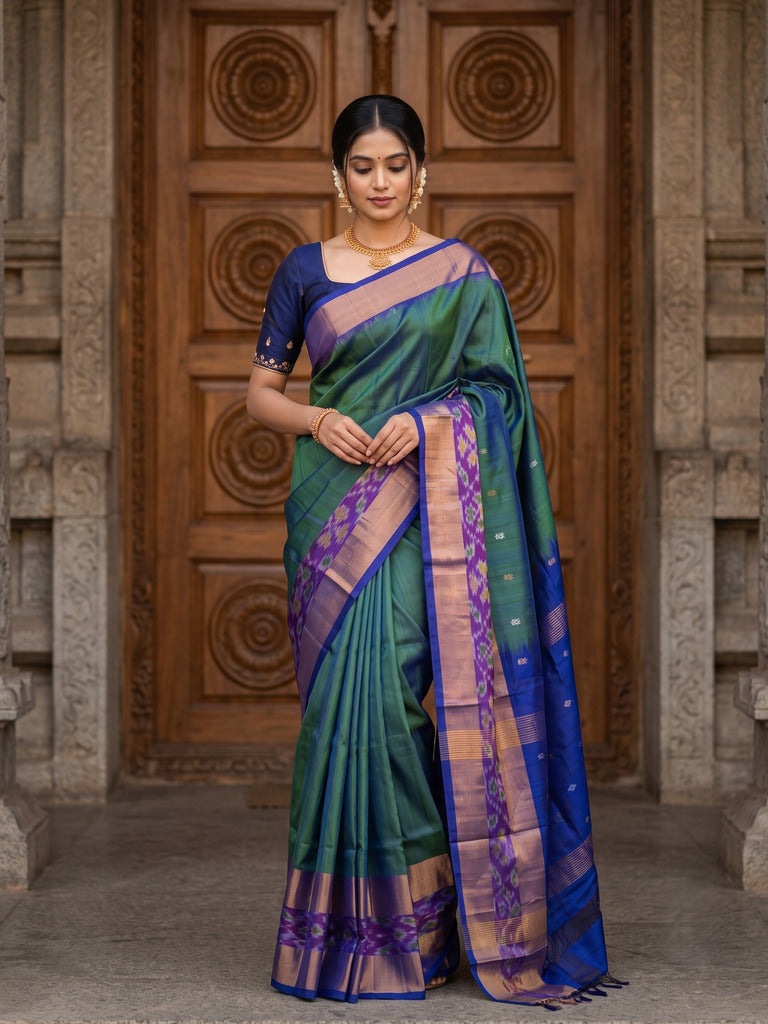 Uppada pattu saree for women | Royal blue | allover zari motifs | party wear