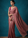 Dola tissue saree for women | Pink | Party wear | Cutwork border