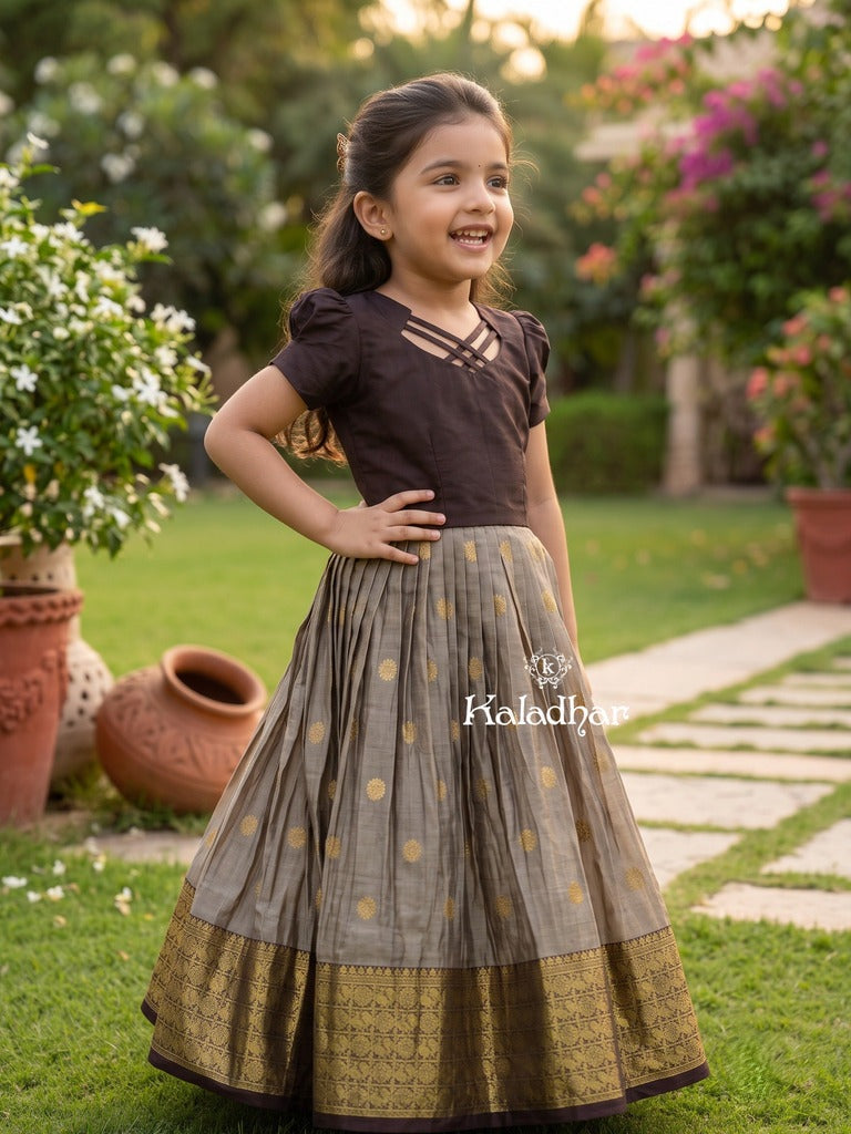 kanchi pattu lehenga set for kids | designer collection | party wear | 5 - 6 years