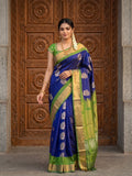 Uppada pattu saree for women | Royal blue | allover zari motifs | party wear