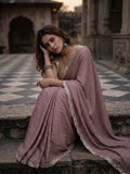 Dola tissue saree for women | Pink | Party wear | Cutwork border