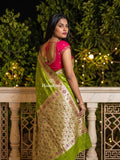 Banaras Silk Saree for Women | dark pink | Party Wear | Paithani Border