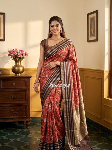 Banaras patola fancy saree for women | royal blue | zari border | party wear