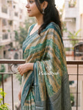 Munga fancy sarees for women | parrot green | zari border | party wear