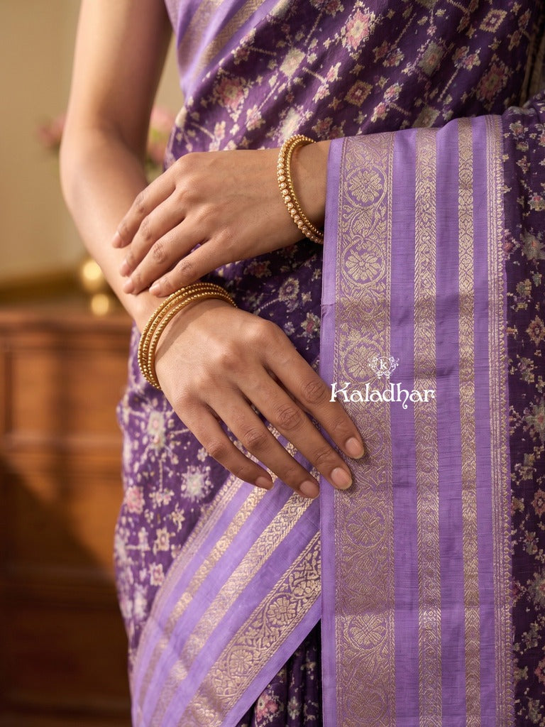 Banaras patola fancy saree for women | royal blue | zari border | party wear