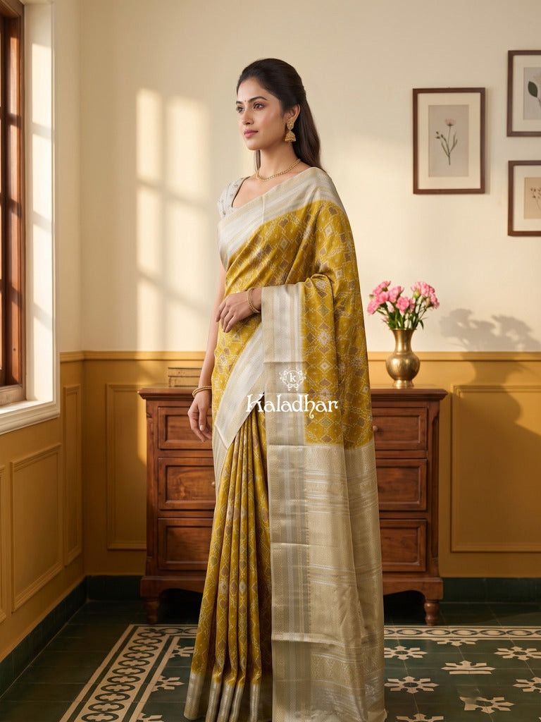 Banaras patola fancy saree for women | royal blue | zari border | party wear