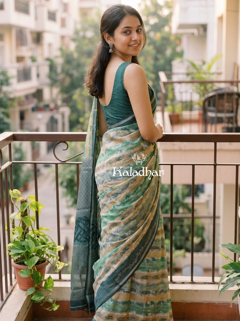 Munga fancy sarees for women | parrot green | zari border | party wear
