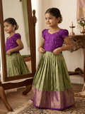 Banaras Tissue Lehenga set with Intricate Zari Detailing 4-5 years