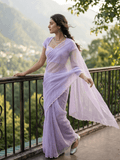 Rocket saree Crush organza saree lavender color