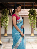 Banaras Silk Saree for Women | dark pink | Party Wear | Paithani Border