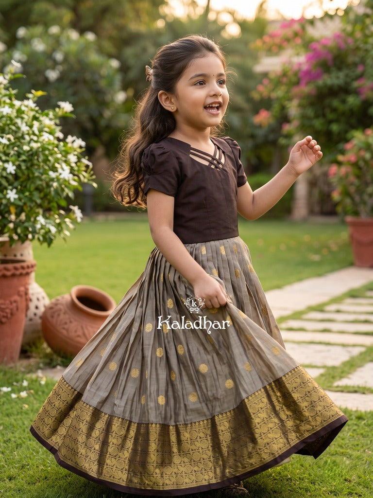 kanchi pattu lehenga set for kids | designer collection | party wear | 5 - 6 years