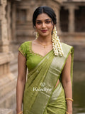 Munga fancy sarees for women | parrot green | zari border | party wear
