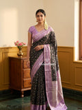 Banaras patola fancy saree for women | royal blue | zari border | party wear