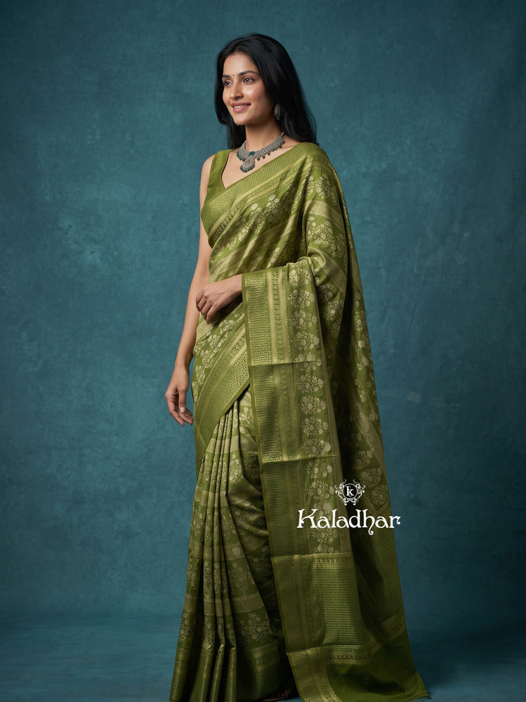 Munga fancy sarees for women | parrot green | zari border | party wear